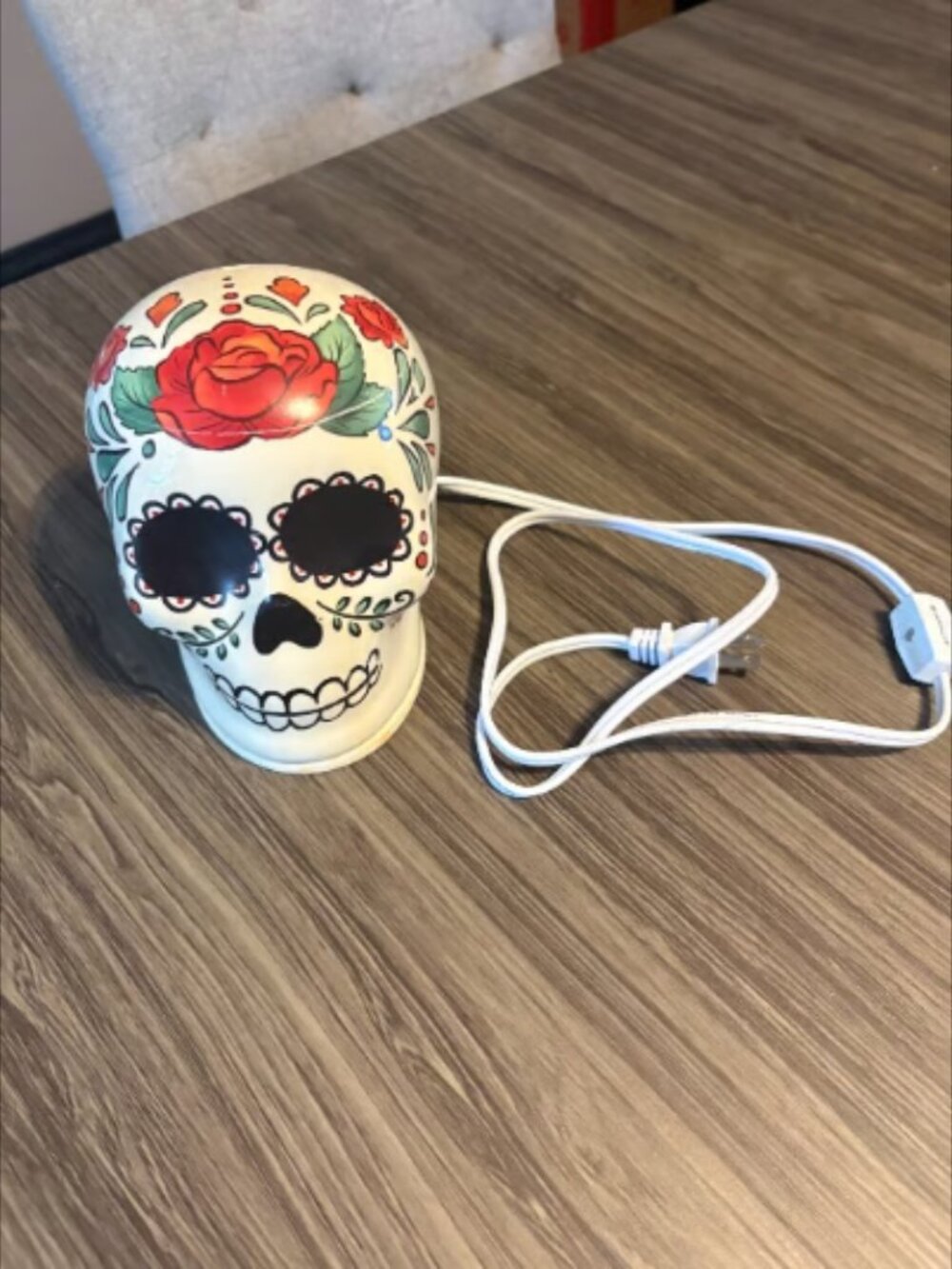 Day of the Dead Sugar Skull Ceramic Light Wax Lamp